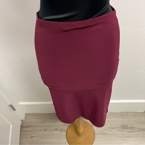 Forever 21 burgundy midi skirt size L vintage sexy stretchy mallgoth - Picture 10 of 12